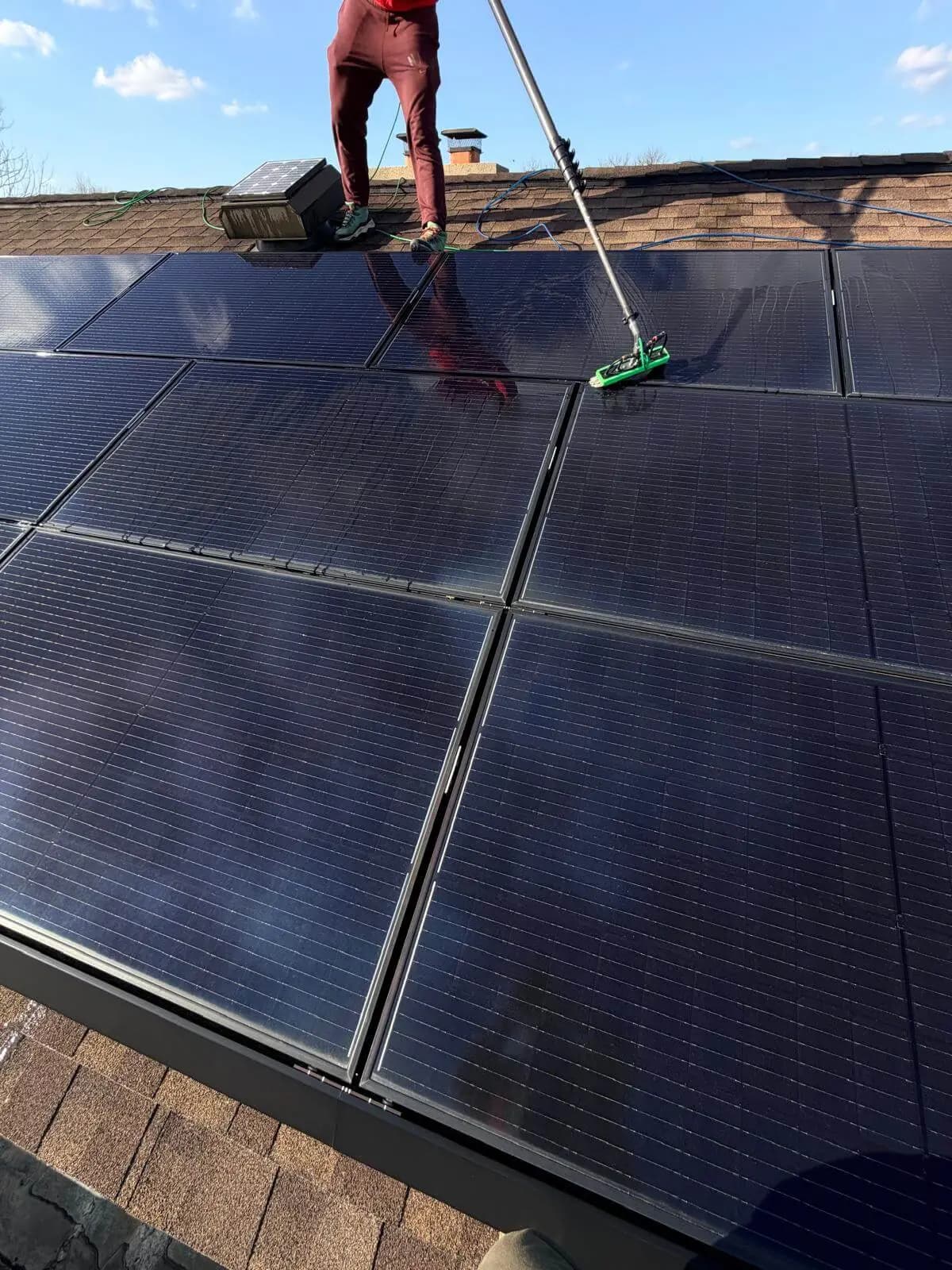 Solar Panel Cleaning before